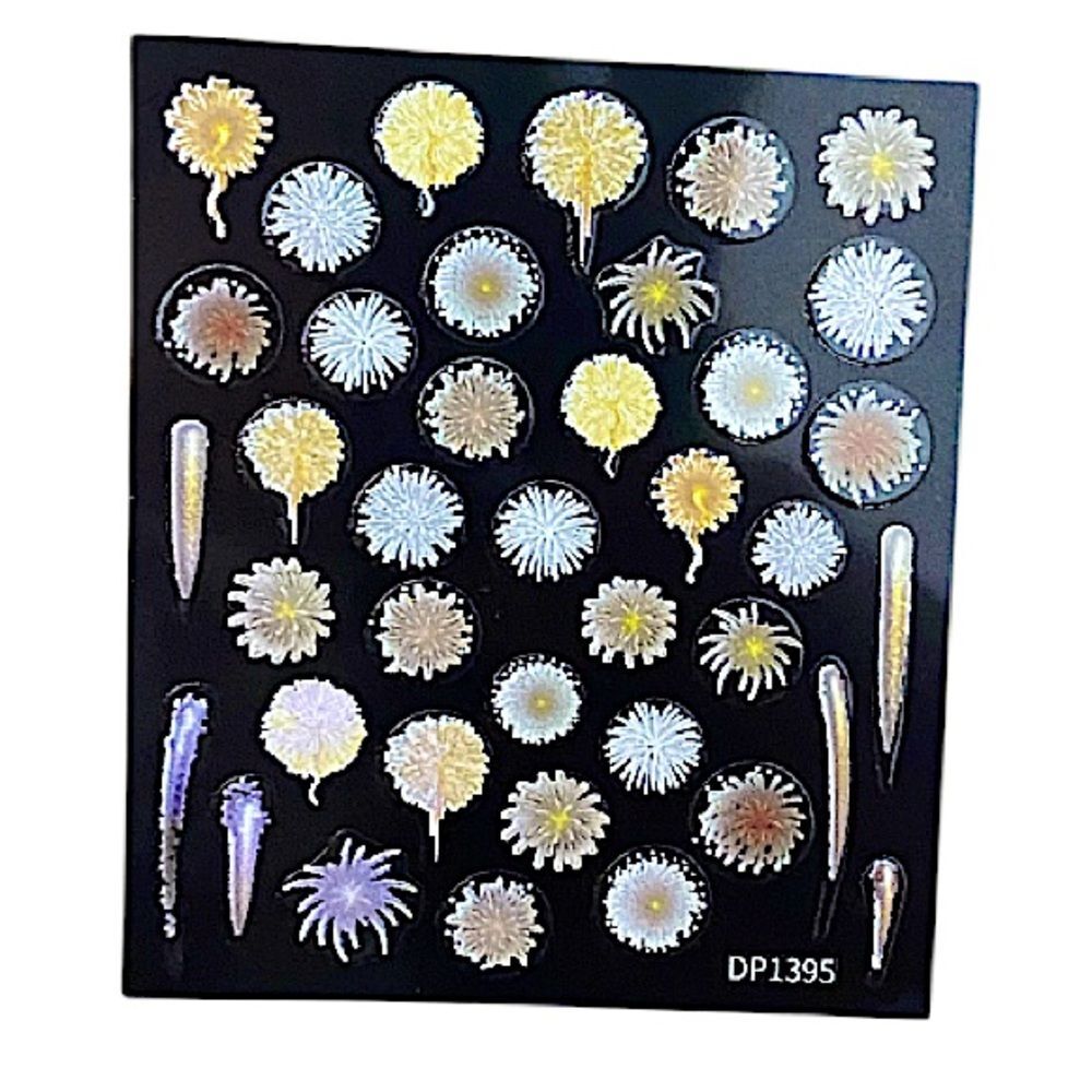 4 Sheets Starry Sky Nail Art Decals Luminous Planet Stickers Colorful Fireworks - Picture 4 of 6